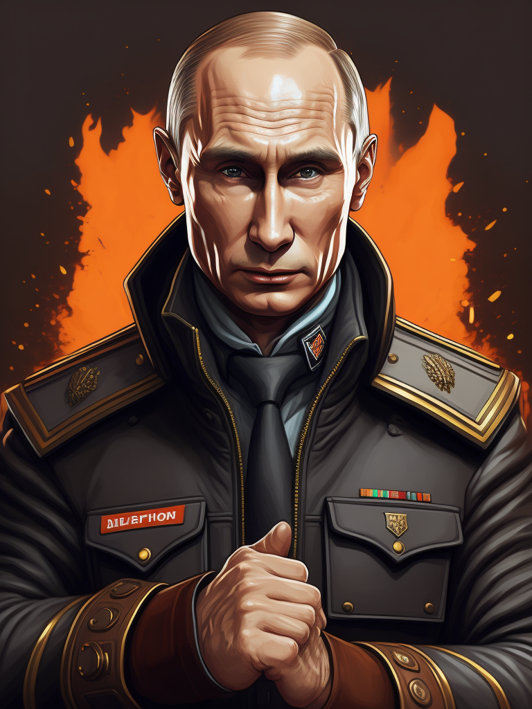 Premium Free ai Images | vladimir putin illustrated by skottie young