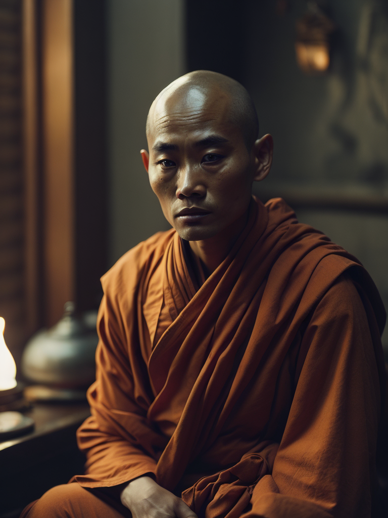 Lumenor AI Image Generation - buddhist monk life