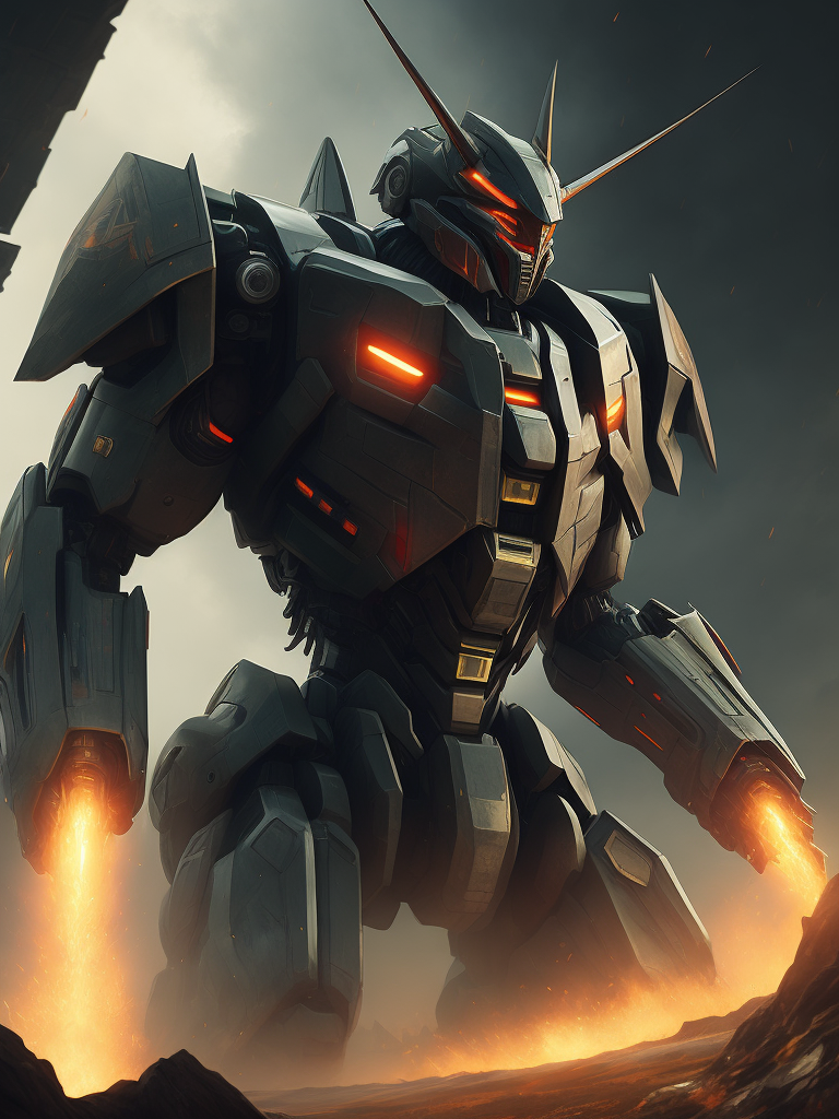 Lumenor AI Image Generation - gundam and pacific rim style dragon mecha ...