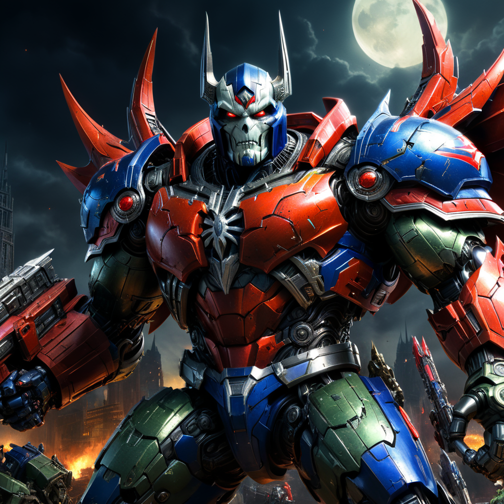 Premium Free ai Images | spawn and optimus prime combined