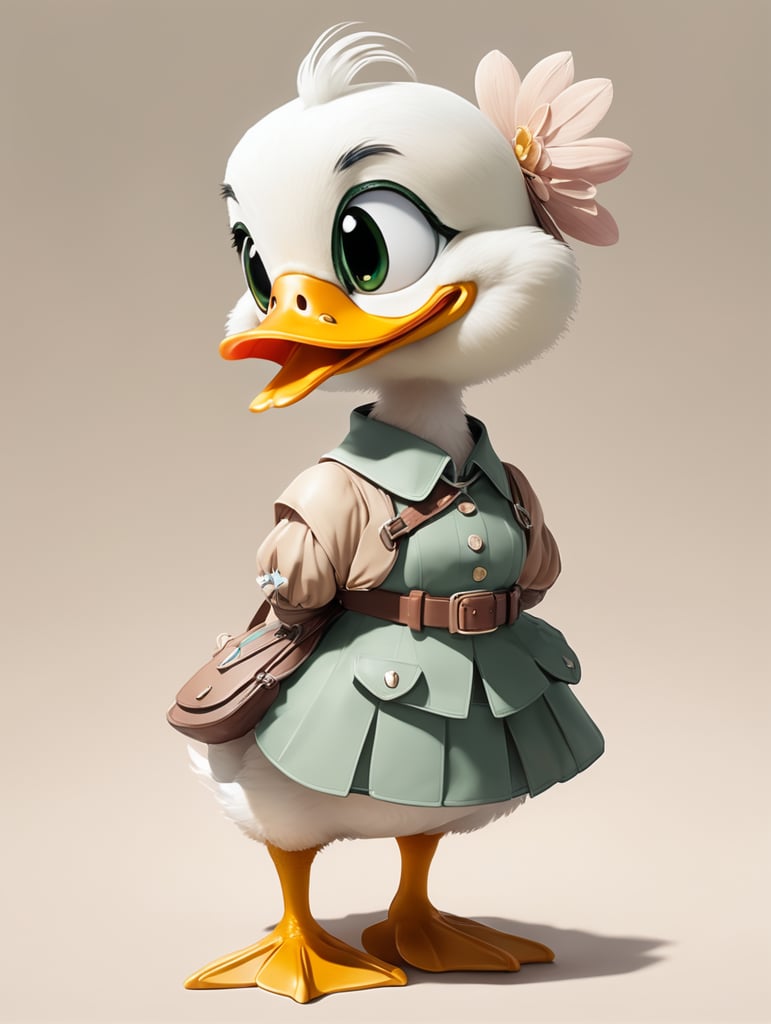 Premium Free ai Images | anni the duck as an anime character