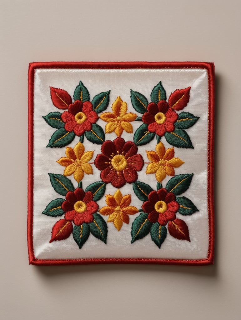 Premium Free ai Images | blank fabric embroidered square patch isolated ...