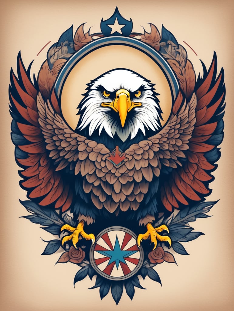 Premium Free ai Images | american traditional eagle tattoo design