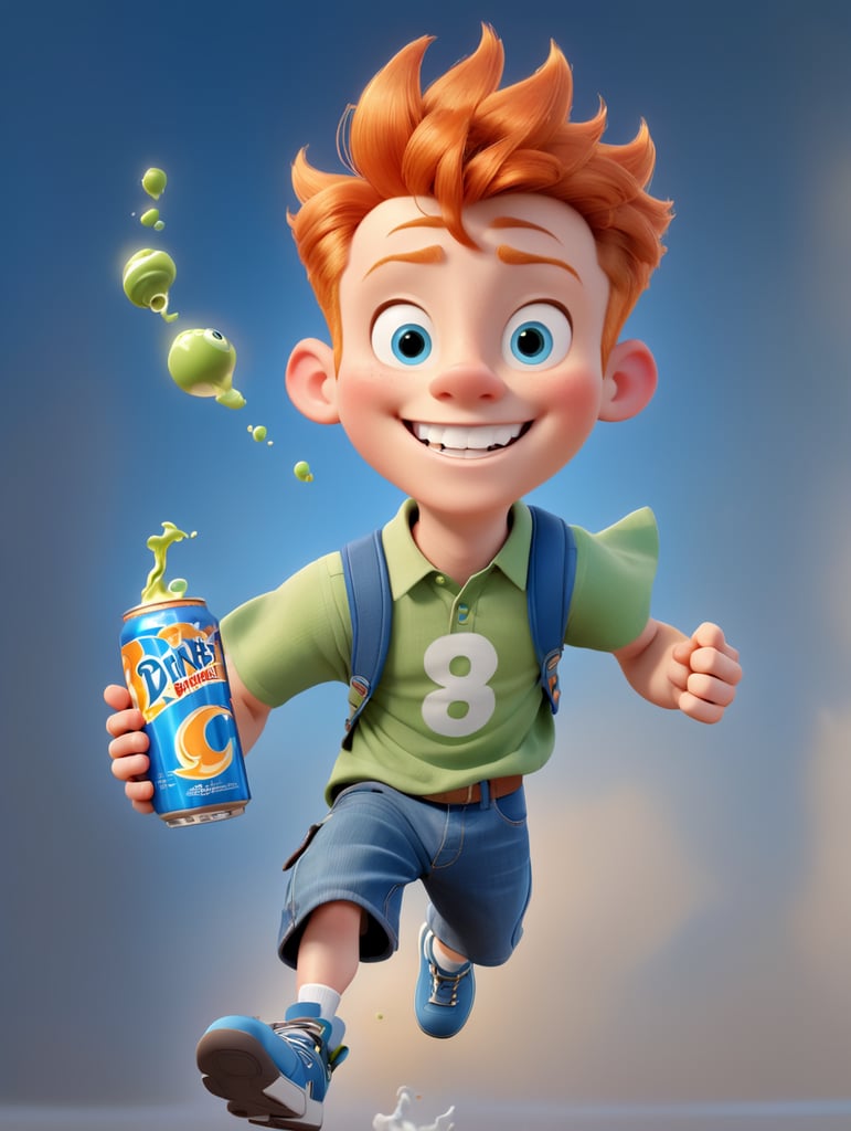 Premium Free ai Images ginger disney pixar style teen boy with braces