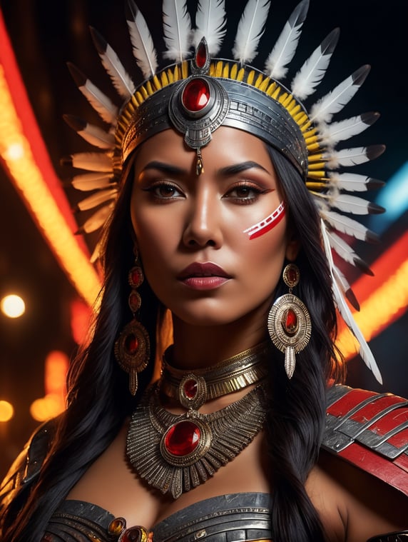 Premium Free ai Images | native american woman in regalia in the style ...