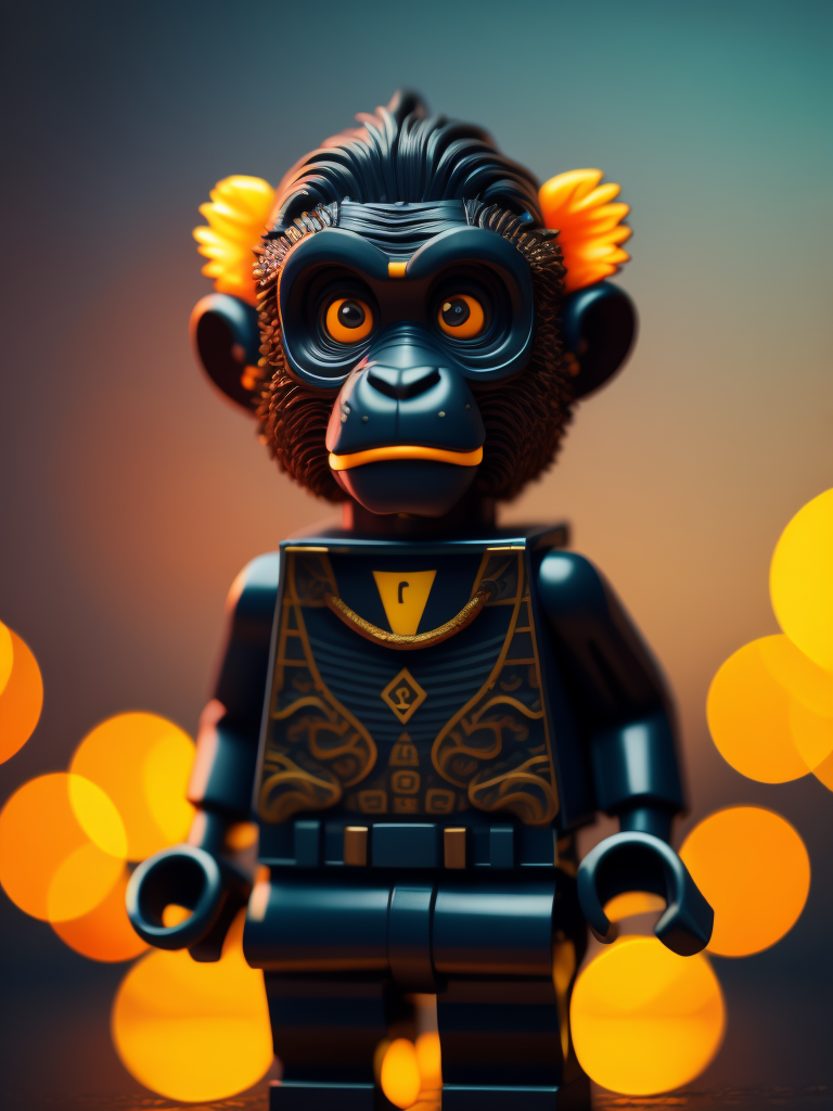 Premium Free ai Images monkey lego figure style gradient