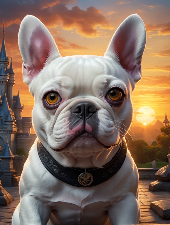 Premium Free ai Images | white french bulldog with white body and black ...