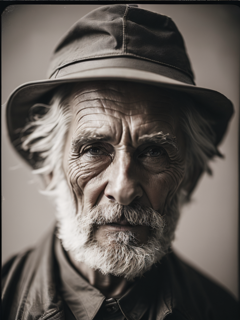 a wet plate photograph of a grizzled old sea captain