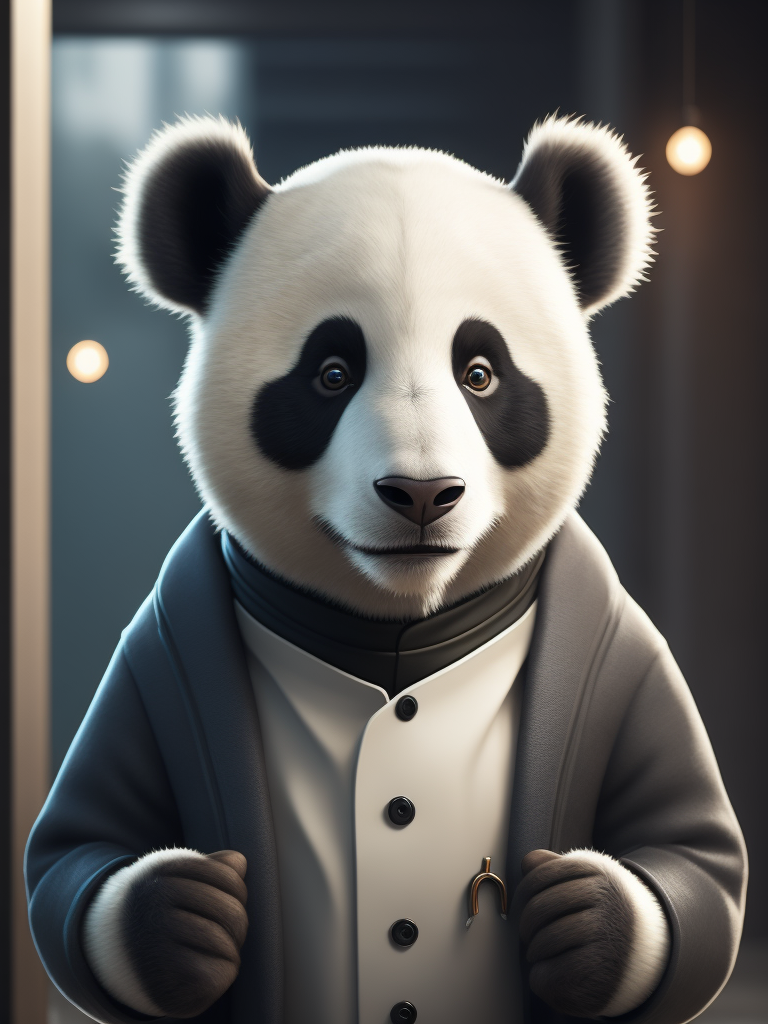Lumenor AI Image Generation - cute white panda look like human stylized ...