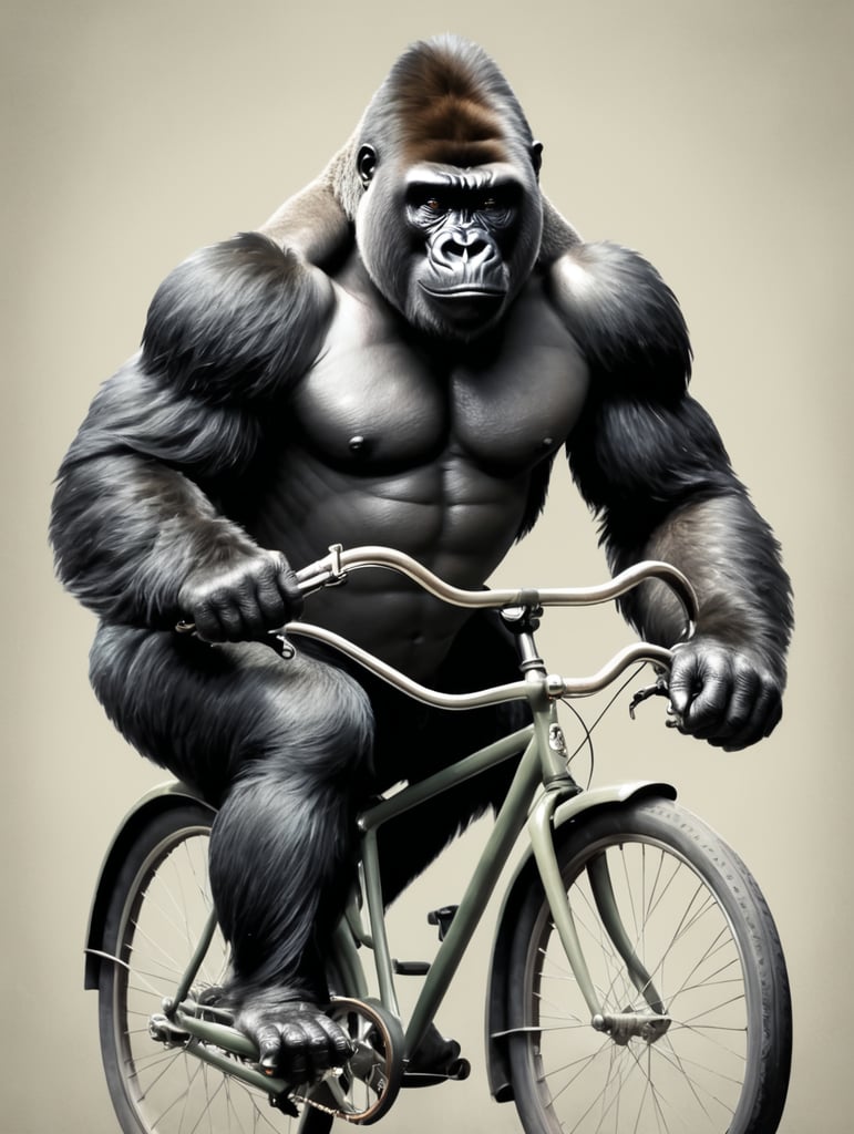 Premium Free ai Images | gorilla on bicycle