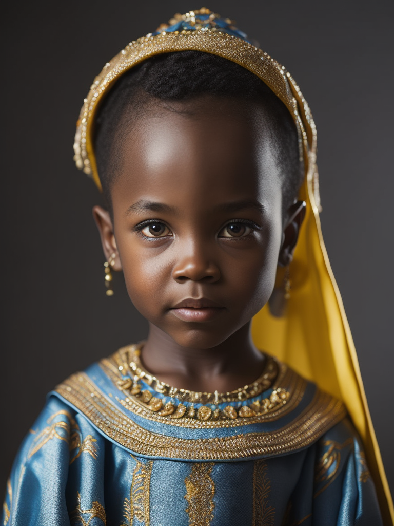 Premium Free ai Images cute sad year old girl from ghana dressed