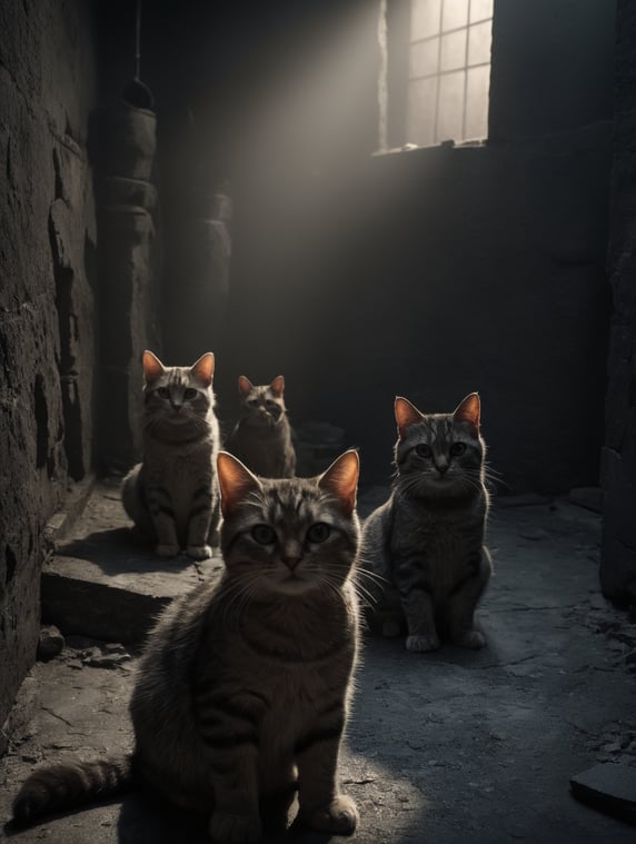 Premium Free ai Images | cats rule the world
