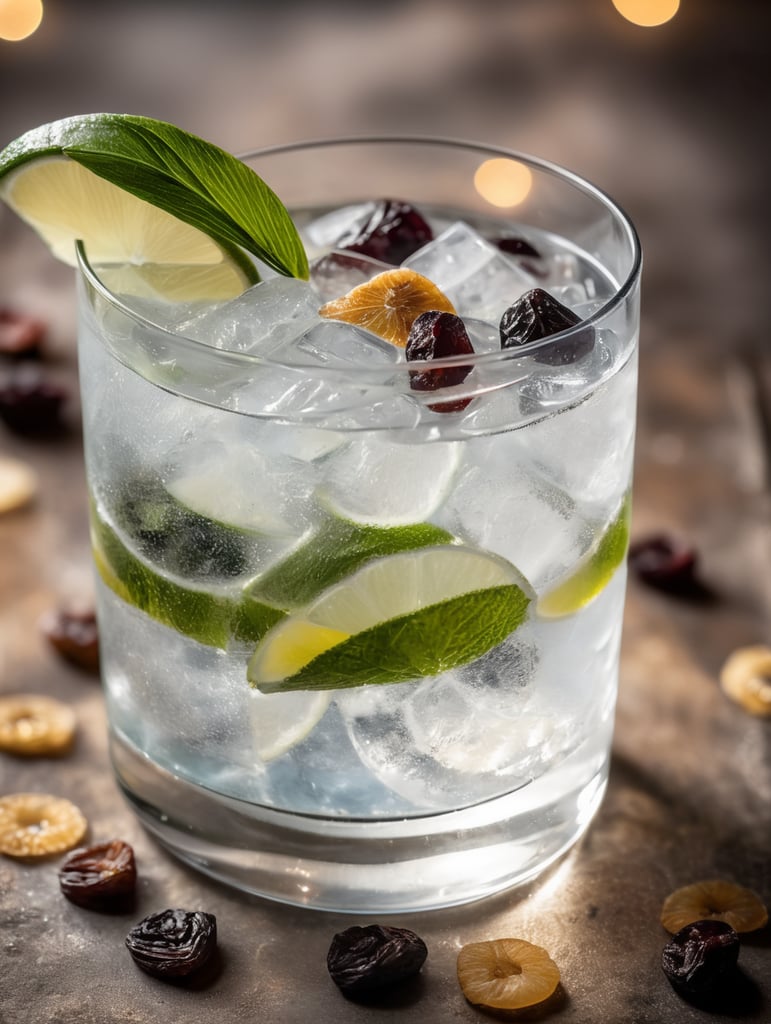 Premium Free ai Images gin and tonic with dried fruit slices mood