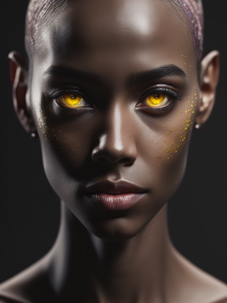 Premium AI Image  a woman with black makeup and black makeup has a black  eye shadow.