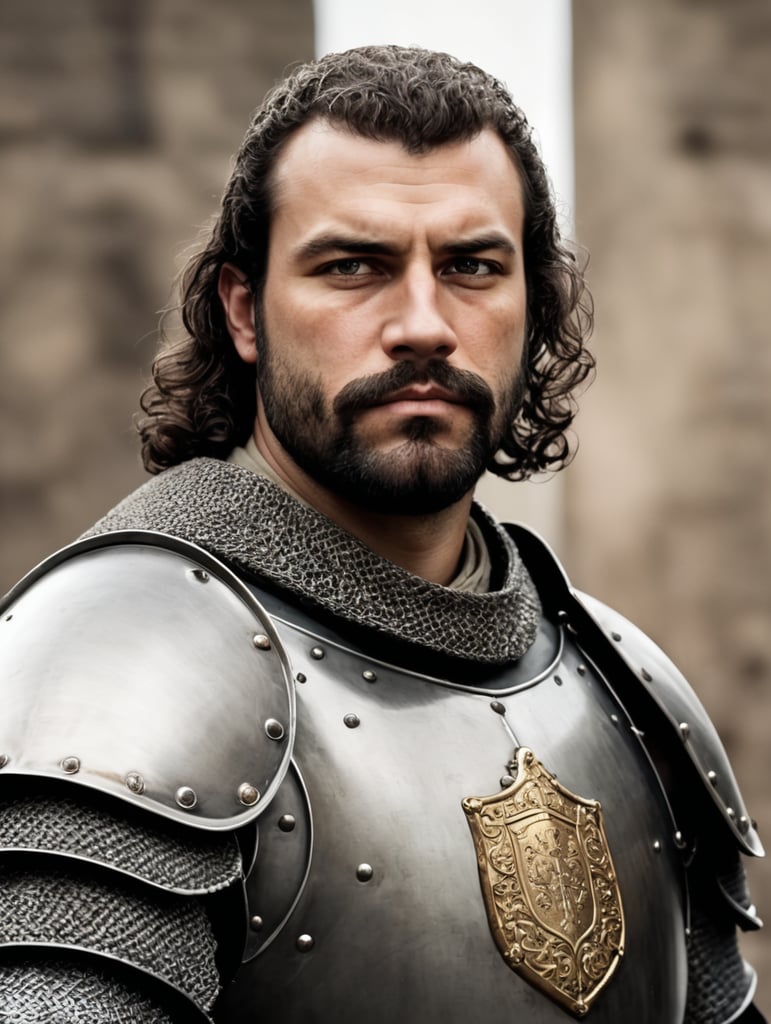 Premium Free ai Images | portrait of burly medieval knight no helmet ...