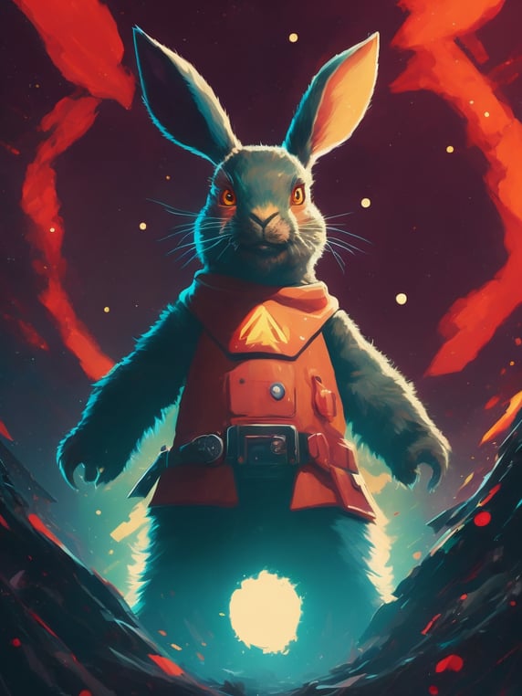 Premium Free ai Images | photo of rabit monster in the space style of ...
