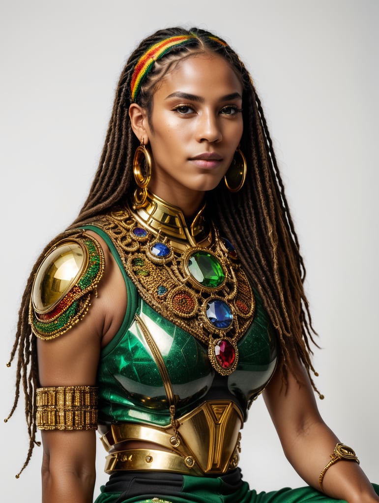 Premium Free ai Images | futuristic rasta woman with marble skin ...