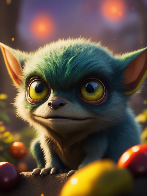 Premium Free ai Images | cutest gremlin in wonderland big dreamy eyes ...