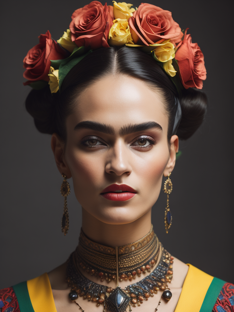 Lumenor AI Image Generation - portrait of frida kahlo bright and ...