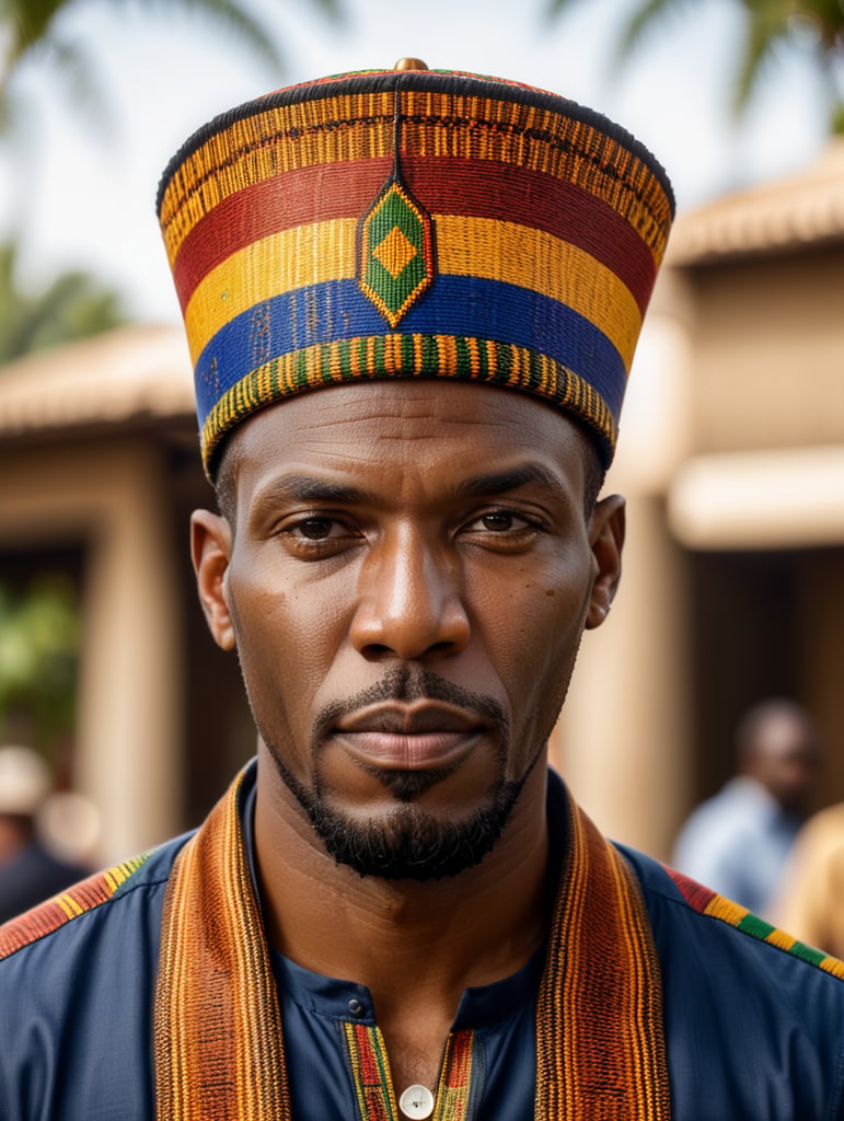 Premium Free ai Images | an african man wearing fez hat made from hand ...