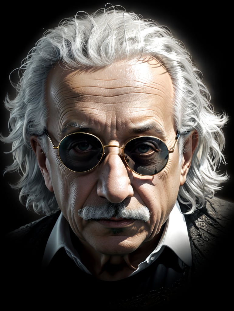 Premium Free ai Images | albert einstein with sun glasses at the beach