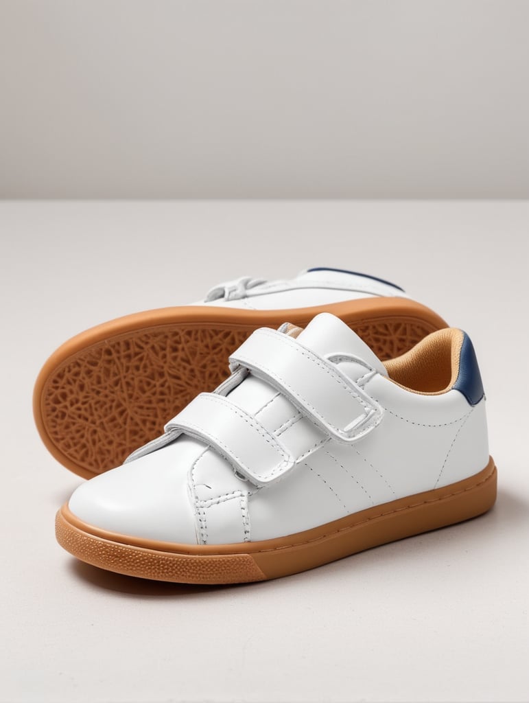 Premium Free ai Images | white kids shoe with velcro casual mockup mock up