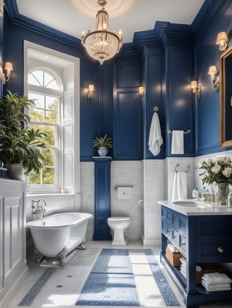 Premium Free ai Images | interior bathroom in victorian architectural ...