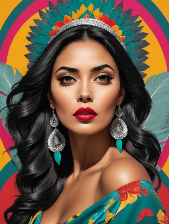 Premium Free ai Images | high fashion photography model pop art mexican