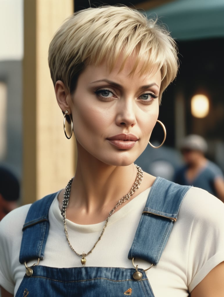 Premium Free ai Images | max analog style masterpiece angelina jolie ...