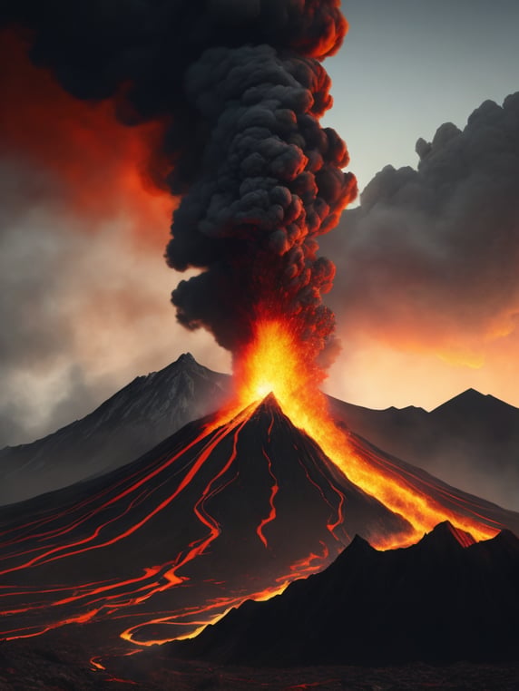 Premium Free ai Images | the image of volcano erupting into the sky ...