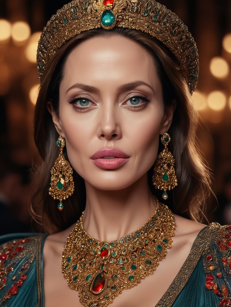 Premium Free ai Images | angelina jolie bright and saturated colors