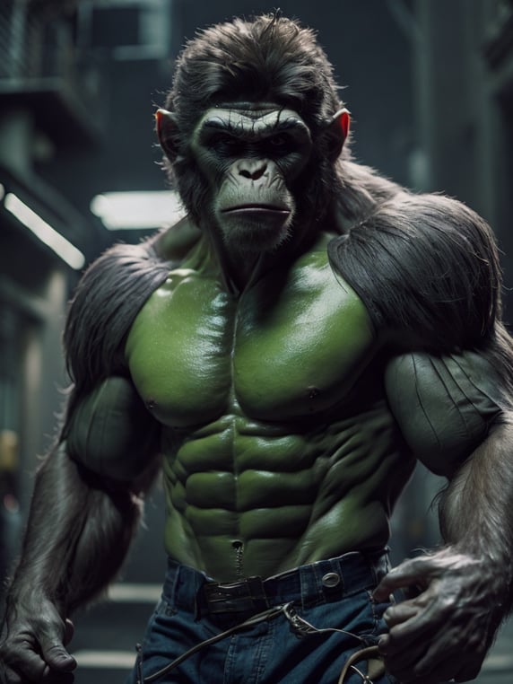 Premium Free ai Images | hulk monkey man