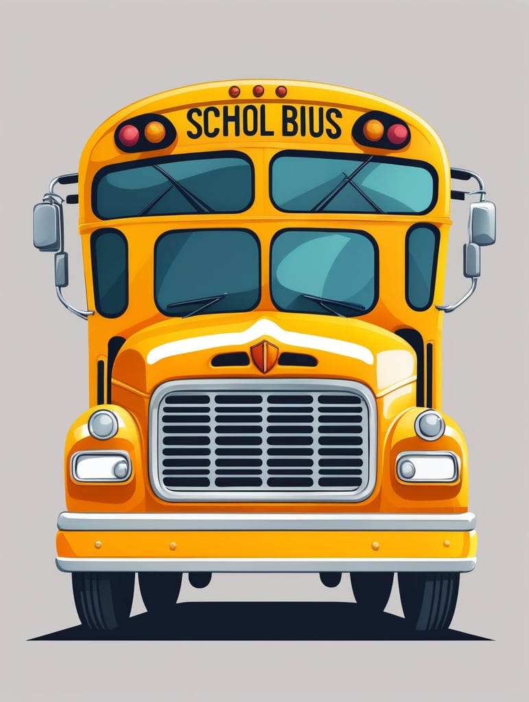 Premium Free ai Images | school bus vector mascot logo bright colors ...