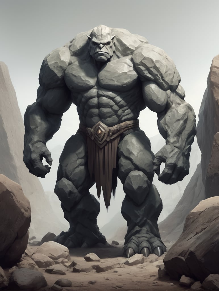 Premium Free ai Images | golem rock monster