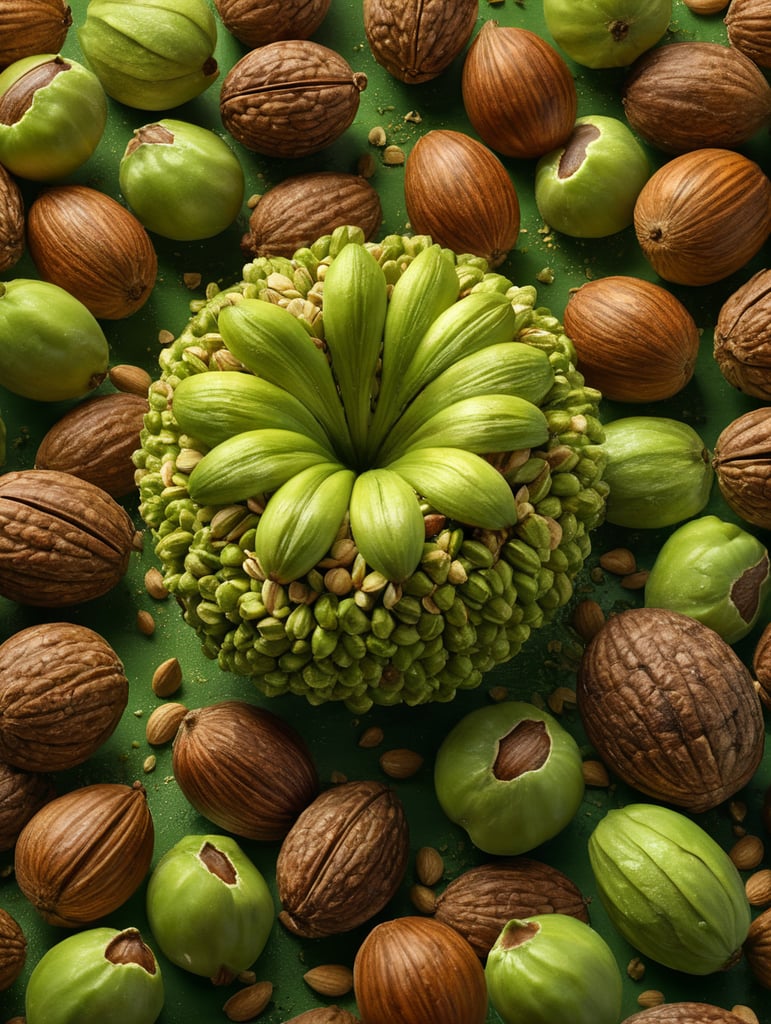 Premium Free ai Images create an explosion of pistache nuts with lot