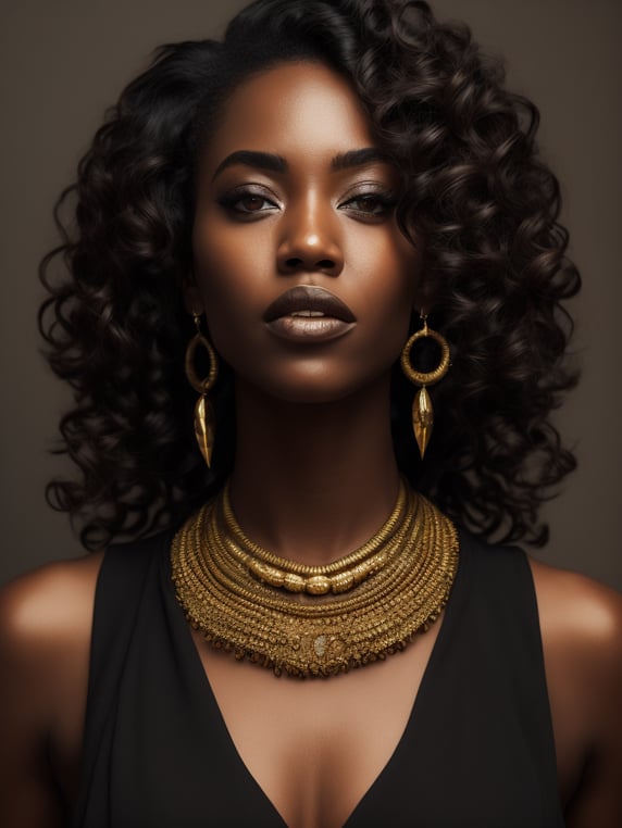 Premium Free ai Images | photo of beautiful black woman with black ...