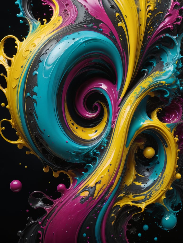 Premium Free ai Images | cyan magenta yellow and black ink swirling and ...