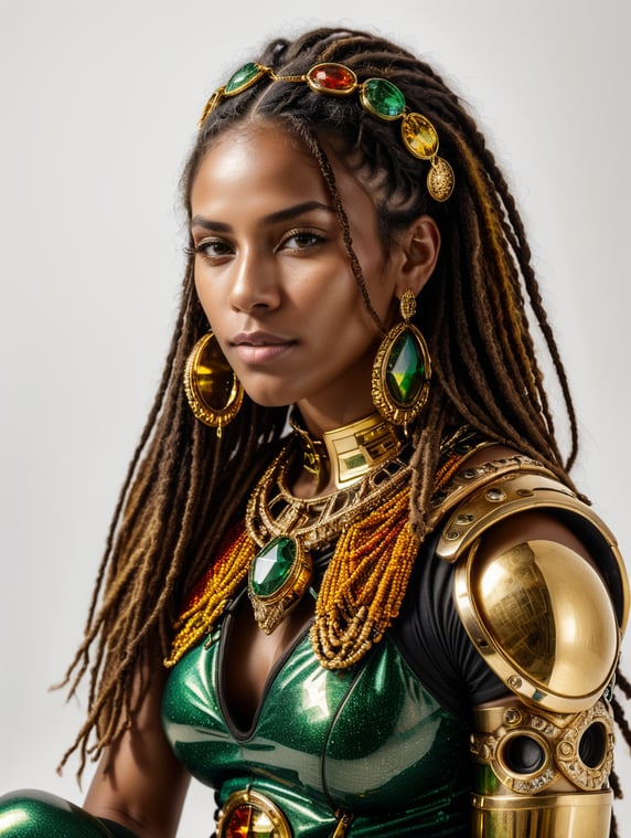 Premium Free ai Images | futuristic rasta woman with marble skin ...