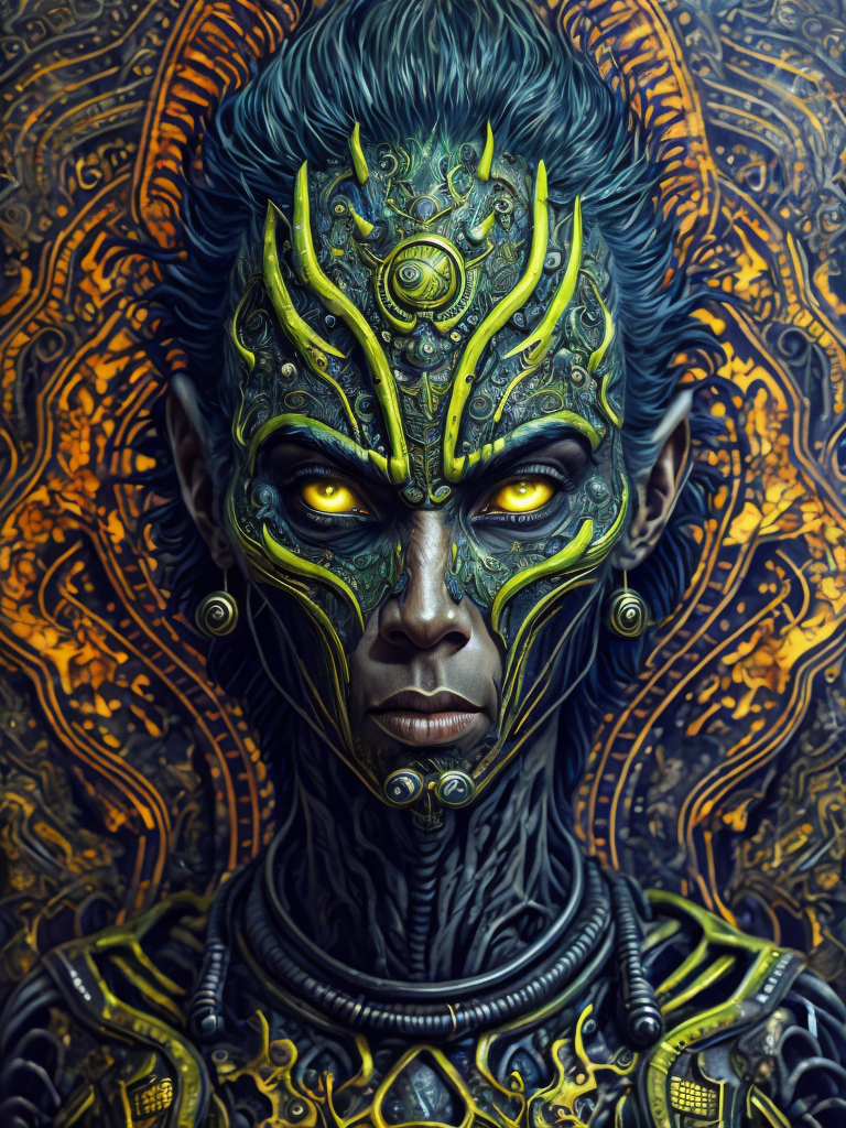Lumenor AI Image Generation - portrait of an alien batik intricate ...