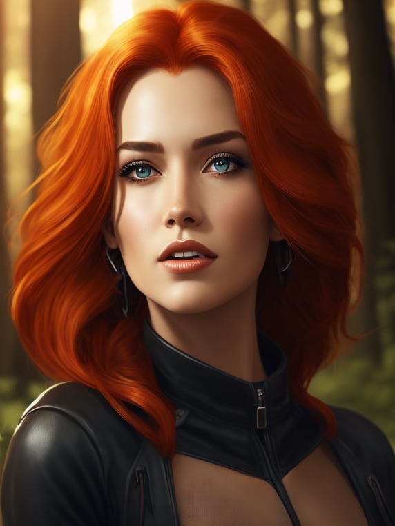 Premium Free ai Images | red hair beautiful girl high detailed sunny ...