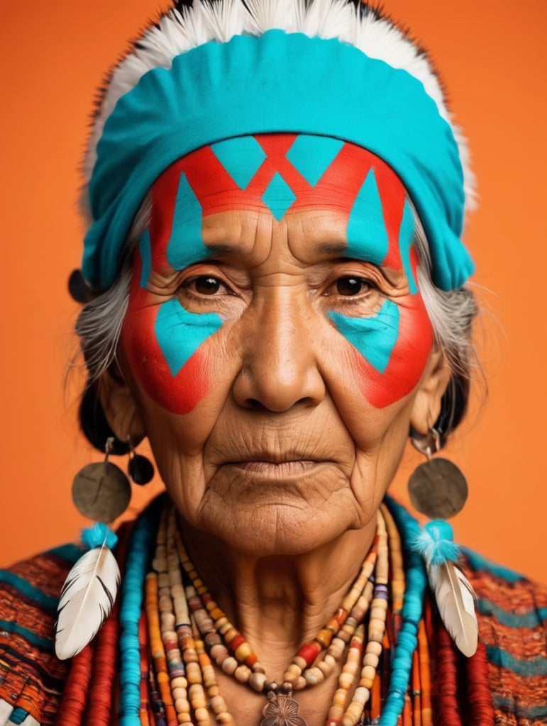 Premium Free ai Images | native american old woman in national dress