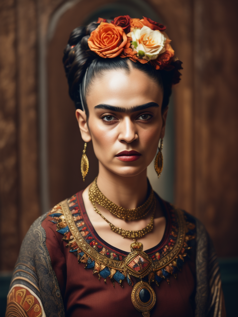 Lumenor AI Image Generation - frida kahlo color photography portrait