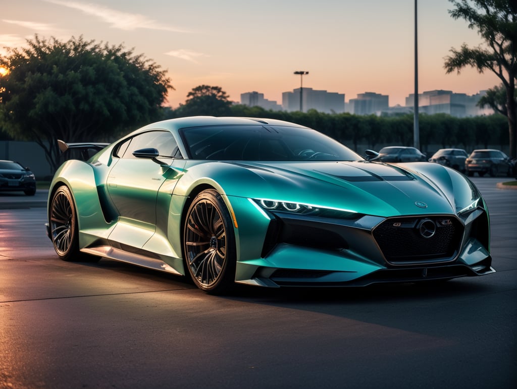 Premium Free Ai Images | Futuristic Cyberglow Luxury Sports Coupe