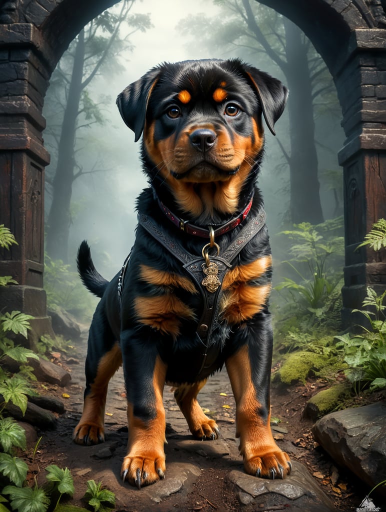 Premium Free ai Images | puppy rottweiler on an adventure