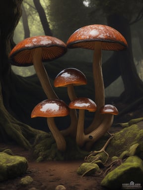 Premium Free ai Images | fantastic poison mushrooms grow at the foot of ...