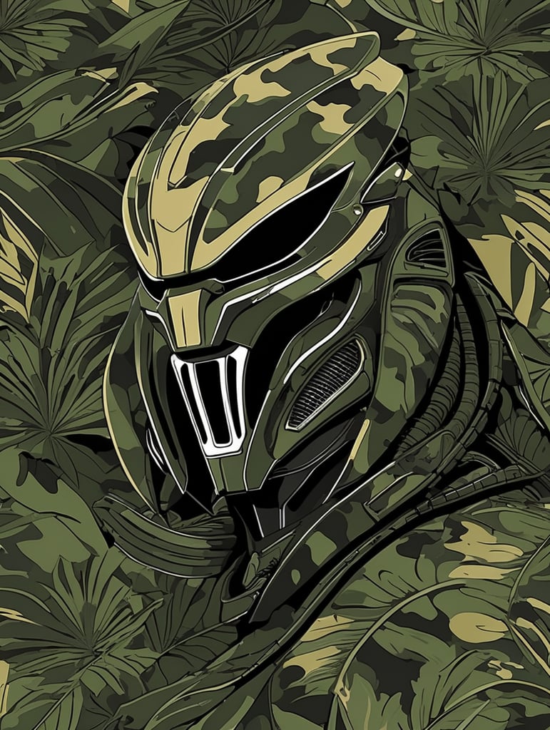 Premium Free ai Images | predator camouflage pattern vector art modern