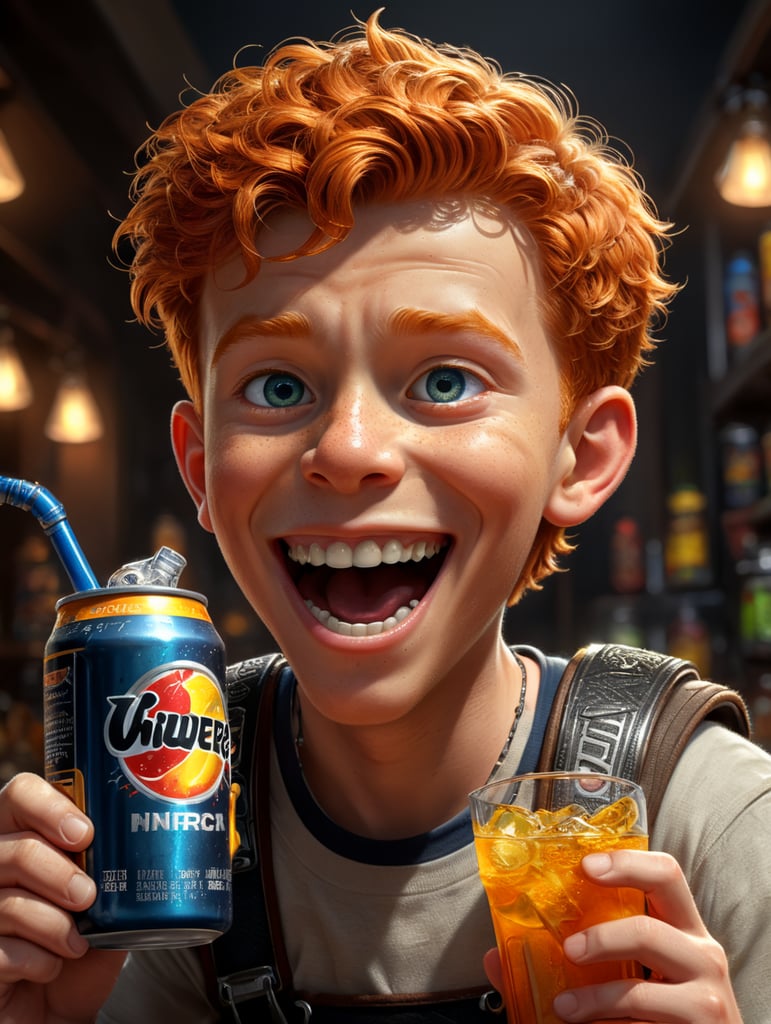 Premium Free ai Images ginger disney pixar style boy with braces