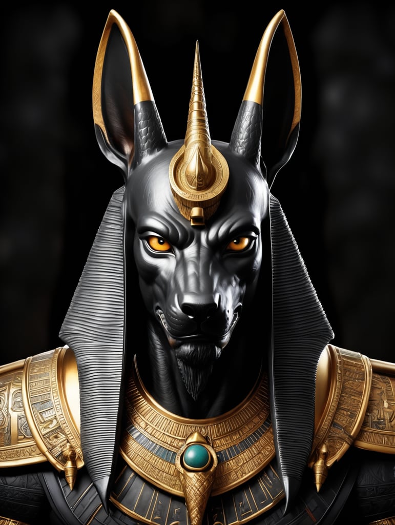 Premium Free ai Images | egyptian god anubis portrait hyper realistic ...