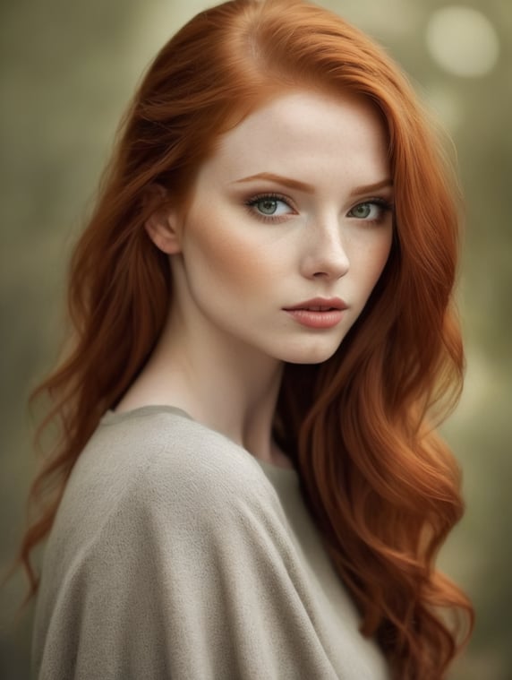 Premium Free ai Images | breathtaking beautiful redhead