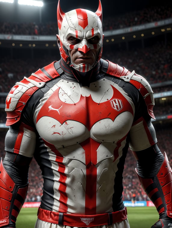 Premium Free ai Images | bat wearing red and white striped football kit